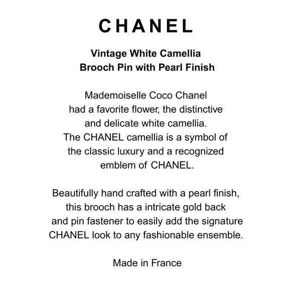 CHANEL Vintage White Camellia  Brooch Pin with Pearl Finish - Picture 6 of 13
